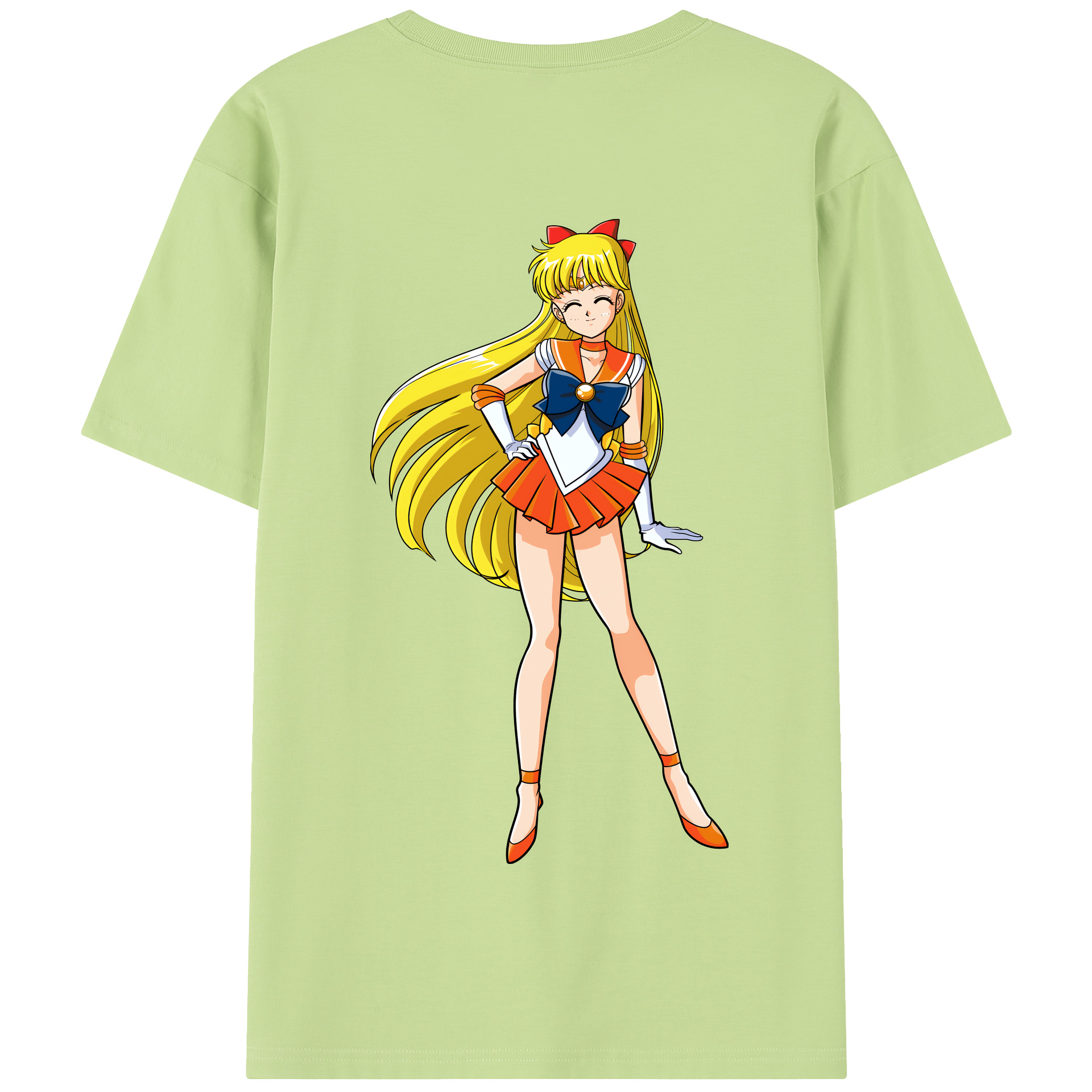 （画像用） 美少女戦士セーラームーン 愛野 美奈子 あいの みなこ Sailor Moon Aino Minako 綿100％半袖Tシャツ（背面プリント）